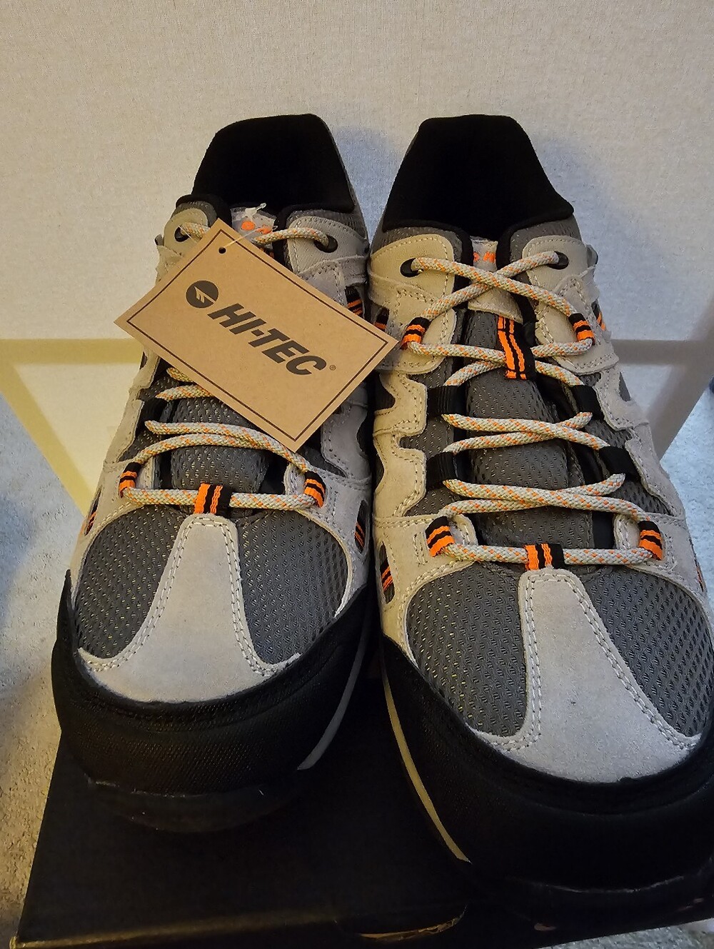 New Hi-Tec Apex Lite Low WP Men's Waterproof Hiking Trail Shoes Grey Orange US14